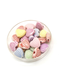 Бусины пластиковые фигурные, 10 мм сердце микс