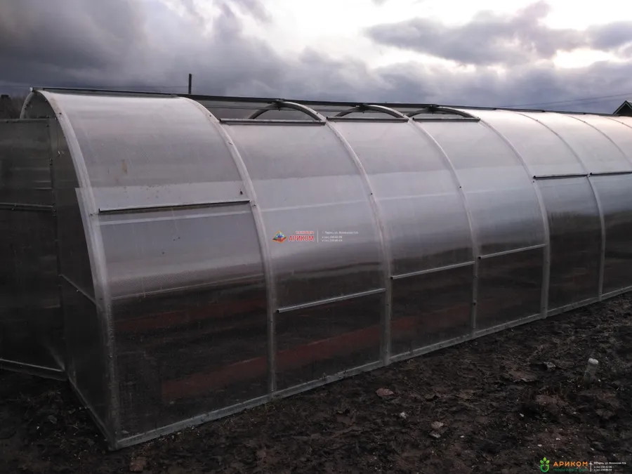 Теплица из сотового поликарбоната с раздвижной крышей от Ариком в Перми и Кунгуре