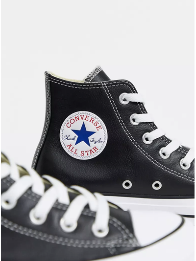 Кеды кожаные Converse All Star Classic черные высокие