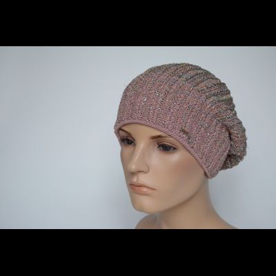 Розовый берет весна - осень с люрексом Vizio Италия 7066