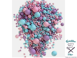 ДРАЖЕ ЗЕРНОВОЕ в цветной кондитерской глазури матовое «Голубое, сиреневое, розовое» №298М, 50 гр