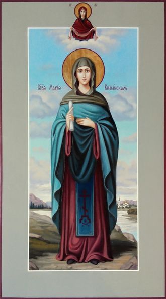 Мария Вифинская, Святая Преподобная. Рукописная мерная икона.