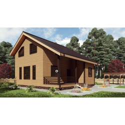 Двухэтажный каркасный дом с тремя спальнями 115м² (SK50)