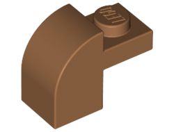 Slope, Curved 2 x 1 x 1 1/3 with Recessed Stud, Medium Nougat (6091 / 6167645 / 6360296)