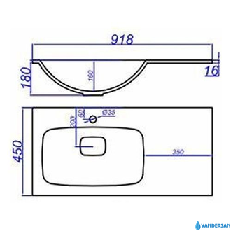 Раковина Aqwella Malaga-90L, цвет белый