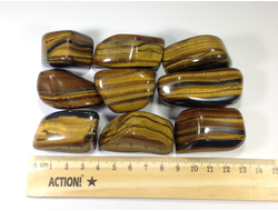 Тигровый глаз, крупная галтовка в ассортименте (35-58 мм, вес: 30-40 г) №13557