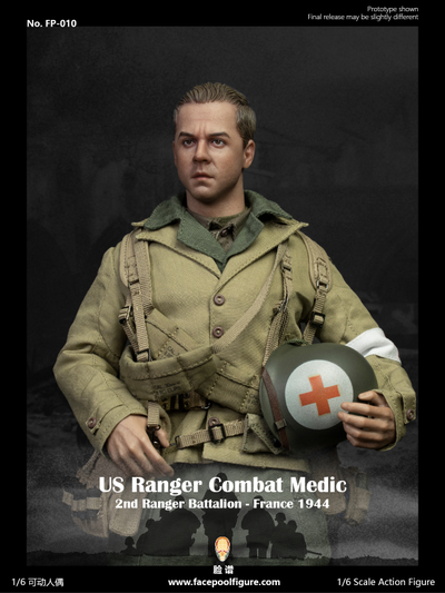 Медик Ирвин Уэйд ("Спасти рядового Райана") - КОЛЛЕКЦИОННАЯ ФИГУРКА 1/6 WWII US Ranger Combat Medic France 1944 (FP010) - Facepoolfigure