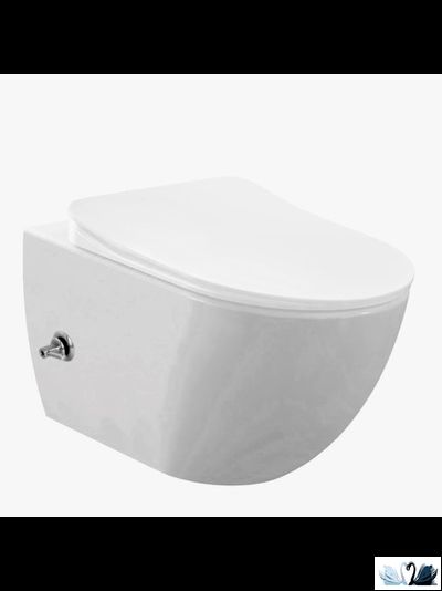 Чаша унитаза Creavit Free FE322.004 подвесная, безободковая, с биде, с краном для холодной воды.