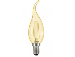 General LOFT свеча на ветру E14 7W 4500K 4K 35x118 филамент (нитевидная) прозр.золотая