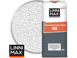 Минеральная декоративная штукатурка LINNIMAX Mineralputz Master Weiss K15 Белая Камешковая 1,5 мм 25 кг