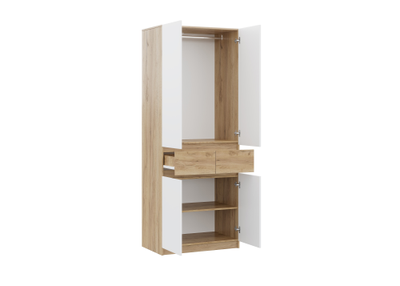 Бостон Лайт Шкаф ШК-002 (2-ств.) Дуб Крафт золотой / Белый (Гладкий)