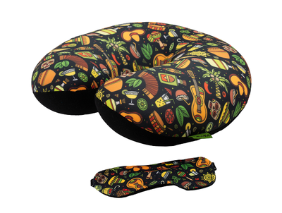 Дорожная подушка-подголовник антистресс "Мексика + маска для глаз"