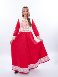 Платье Древо времени крапива красное