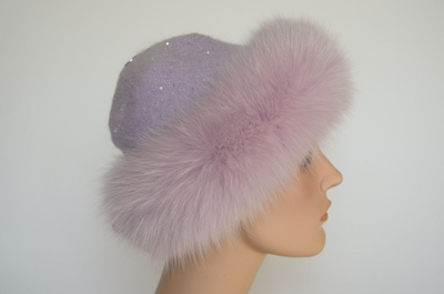 Шапка Vizio 8058 CCP  V с мехом лиловая