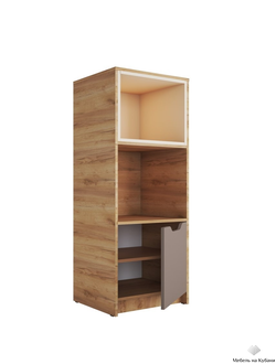 Rich Стеллаж СЖ-002 Дуб Крафт золотой - Миндаль/Глиняный серый