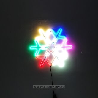 Гирлянда светодиодная "Снежинка радуга" LED 60х60 см.