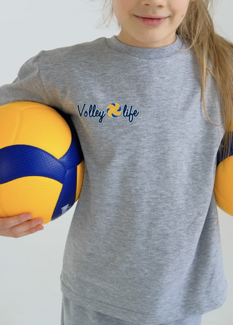 ТРЕНИРОВОЧНЫЙ КОСТЮМ VOLLEYLIFE СЕРЫЙ МЕЛАНЖ детский (130-150 см)