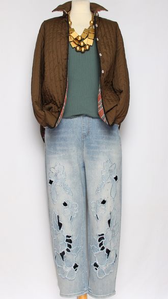 Жакет хлопок двойной "Строчёный двухсторонний1" шоколад до р.48 (рост до 164см)