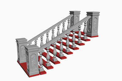 балюстрада балясин BL-003 на ступеньках лестницы