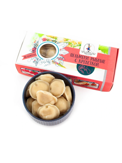 ПЕЛЬМЕНИ рыбные С КРЕВЕТКОЙ 400гр