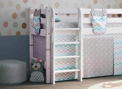 Низкая кровать "Соня" с прямой лестницей Вариант 11