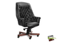 Кресло для руководителя Zurich A кожа черная+к/з/т.орех