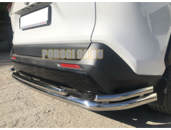 Защита заднего бампера угловая большая d60/42/42 для Toyota RAV4 (2019-...)