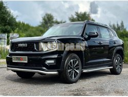 Пороги с площадкой (нерж. лист) 60,3 мм ТСС для Haval H7 2024-