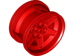 Wheel 56mm D. x 34mm Technic Racing Medium, 6 Pin Holes, Red (15038 / 6149984 / 6276853)