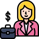 Иконка - женщина в поисках дополнительного дохода