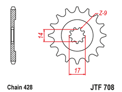 Звезда ведущая JT JTF708.14 (JTF708-14) (F708-14)