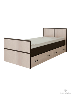 Сакура Кровать с ящиками 0,9 м LIGHT Венге/Лоредо (без основания)