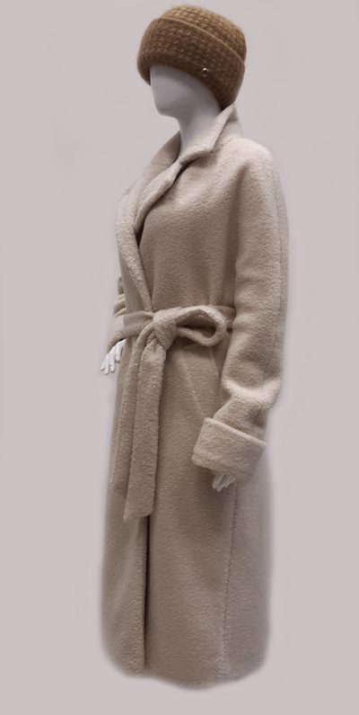 Длинное белое пальто Teddy купить в Москве фото