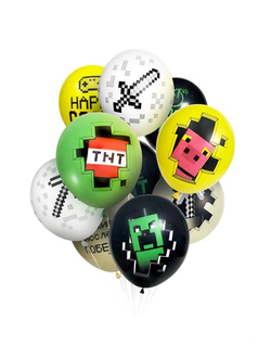 М 12"/30см ассорти рис. Пиксели (6шт)