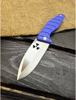 Фрикционный складной нож Атом-1 сталь AUS10, рукоять G10 синий