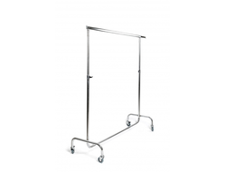 RD001 (ST010R50R)  Вешало напольное одноярусное регулируемое по высоте и длине перекладины усиленное хром L= 1500 мм ⇄ 2250 мм