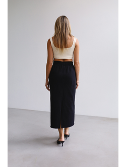 Юбка миди футер (черный)