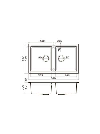 Мойка OMOIKIRI Tedori 86-2 WH