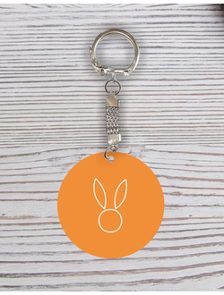 Брелок с гравировкой оранжевый талисман кролик №44