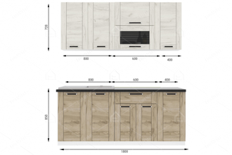 Кухонный гарнитур Диана-4  "Лофт" 1,8м