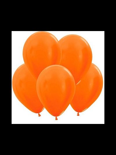 Воздушный шар с гелием "Оранжевый металл" 30 см