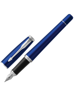 Ручка перьевая PARKER "Urban Core Nightsky Blue CT", корпус темно-синий лак, хромированные детали, синяя, 1931598