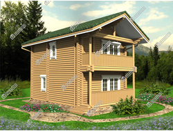 Дом из оцилиндрованного бревна "Снегири для гостей", площадью 81 м2