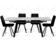 Стол Ross 120 серая керамика К6 / черный + 4 стула Стул Bar черный велюр / черный