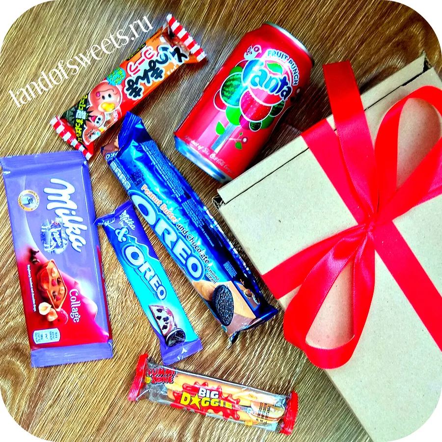 Пример состава одной из коробочек сладостей