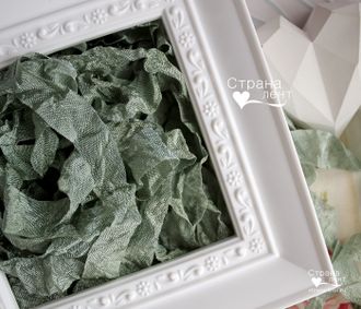 Шебби-лента Зеленый металлик от производителя "Страна лент"