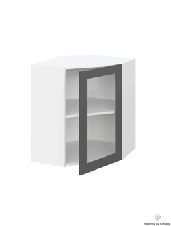 Кельн модульная кухня Шкаф верхний угловой со стеклом ШВУС 600