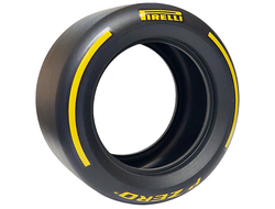 Tire 81.6mm D. x 44mm Smooth with Yellow PIRELLI, P ZERO and Arcs Pattern, Black (4410pb02 6522743)