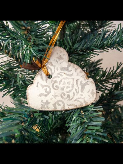 Елочная игрушка из гипса  "Шапочка"