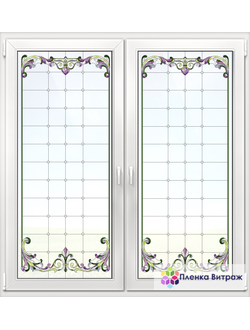 Витражная пленка, витражная пленка самоклеющаяся, пленочный витраж с классическим рисунком матовая
